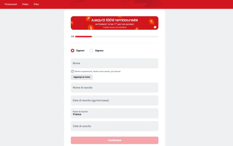 Come registrarsi su Betclic casino